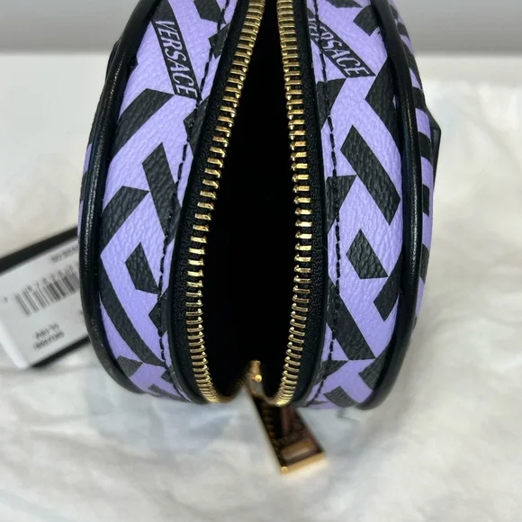 Versace La Greca Round Zip Pouch - Picture 9 of 11